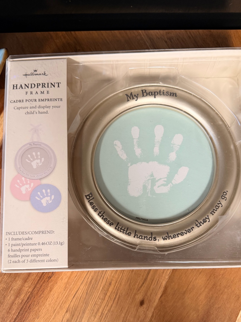 Hallmark My Baptism Religious Handprint Frame Silver Keepsake Kit FRG7063A